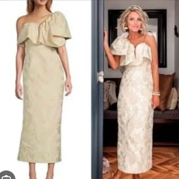 Antonio Melani size 0 Jordyn Floral jacquard one shoulder dress - Picture 2 of 6